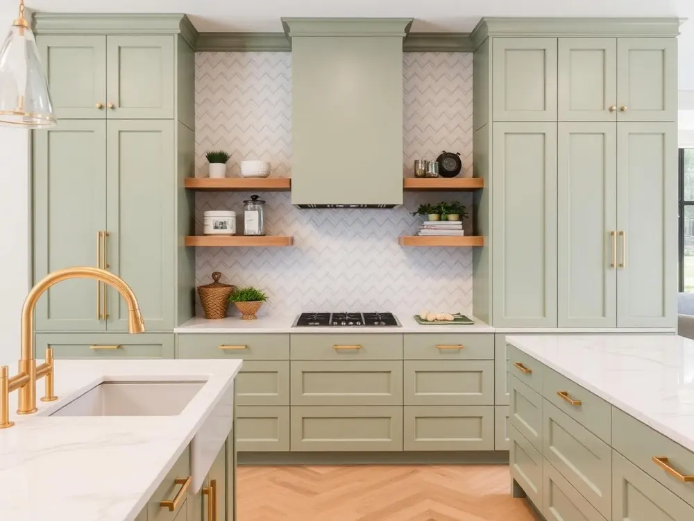 After: modern custom kitchen with full-height backsplash